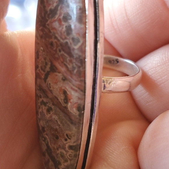 New Leopard Skin Jasper 925 Silver Statement Ring. - Picture 15 of 16